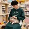 Delantal de Trabajo Extendido para Peluquero de Mascotas Anti-Pelo Gato Mascota Impermeable Resistente al Aceite Reversible Manga Larga Monos Estampado