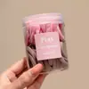 Ligas para el Cabello de Niña de Alta Elasticidad Que No Dañan el Cabello, Color Caramelo, 50 Piezas en un Frasco, Gomas de Colores de Gama Alta para Coletas Altas