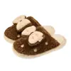 Pantuflas de algodón decorativas Lidani 3D con lazo grande para mujer, cálidas para interior, antideslizantes, con bordado de lunares