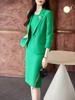Traje profesional para mujer, otoño, nuevo temperamento, diosa, abanico, joyería, ropa de trabajo, traje, conjunto de dos piezas
