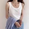 Colete feminino sem mangas com elástico de malha, novo colete feminino para verão, design de uso externo, base de sentimento, uso interno, popular na internet, top da moda
