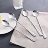 Cuchara de Acero Inoxidable con Mango Largo, Cuchara Redonda, Cucharita de Café, Cuchara de Sopa con Mango Largo, Cuchara Mezcladora para Estudiantes, Cuchara de Sopa, Cuchara para Arroz
