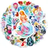 50 Adesivos Fofos de Desenho Animado da Pequena Sereia, Adesivos Decorativos Impermeáveis para Copo de Água, Caderno, Laptop