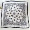 Pañuelo de Seda con Flores de Anacardo, Pañuelo para la Cabeza, Cinta para el Cabello para Mujeres, Estilo Vintage Old Money, Pañuelo Estampado de Moda, Pañuelo Cuadrado Pequeño de Seda Genuina, Pañuelo Decorativo de Seda