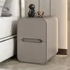 2026 Nueva Mesa de Noche Mini de Madera Maciza con Borde Estrecho para Dormitorio Apartamento Pequeño Ultraestrecha Moderna Simple Lujo Ligero Cuero