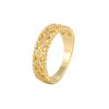 R0181 Anillo de Zirconia Microincrustada Hueca con Sentido de Diseño de Nicho de Personalidad Europea y Americana Anillo de Viento Frío Chapado en Oro de Cobre para Mujer