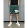 Pantalones cortos para hombre marca de moda para exteriores Seda de Hielo pantalones casuales pantalones deportivos de cinco puntos Pantalones de playa de secado rápido a rayas de cuatro barras de celebridad de Internet
