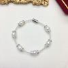 Pulsera con Hebilla Magnética Conveniente Moda Coreana Nueva Joyería de Perlas Demostración Real Cadena de Pulsera de Perla de Agua Dulce