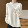 Colección otoño/invierno 2026: Suéter de punto fino, de cuello bajo, con lunares coloridos, capa base de corte holgado, suéter pullover moderno y versátil para mujer