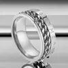Anillo de Acero Inoxidable Hip-Hop para Hombre Nicho Ins Giratorio Descompresión No se Desvanece Joyería de Acero de Titanio Joyería de Mano Venta al por Mayor