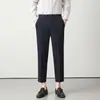 Pantalones Casuales Gruesos Versátiles de Moda para Hombre Otoño/Invierno 2026, Pantalones Rectos Ajustados para Hombre, Pantalones de Vestir Gruesos con Forro Polar Otoño/Invierno