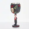 Copa de Pie de Diablo Alto Vampiro Copa de Resina Vajilla Personalizada Decoración del Hogar Copa de Vino Calavera con Revestimiento Interior de Acero Inoxidable