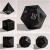 Nuevo Juego de Mesa Dungeons and Dragons Set de Dados de 7 Caras Dnd Rpg Piedra Natural Obsidiana Dados Esmerilados
