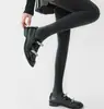 Leggings Cinza Estilo Primavera e Outono para Mulheres, Salto de Ângulo Reto, Novo Estilo de Roupa Externa, Emagrecimento Sensível à Pressão, Preto, Outono e Inverno, Leggings com Listras Verticais