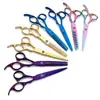 Tijeras Azules de Diamante Personalizadas y Coloridas, Tijeras Profesionales de Peluquería, Tijeras Planas Coloridas de Cola Angulada, Tijeras de Peluquería para Adelgazar Flequillos
