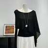 Otoño/Invierno 2026 Nuevo Suéter de Punto de Alta Gama Capa Chal con Top Simple de Manga Larga Conjunto de Dos Piezas de Punto Ropa para Mujer