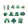 Día de San Patricio Trébol de la Suerte Gota de Aceite Joyería Accesorios Colgante DIY Cadena de Teléfono Móvil Colgante de Llavero Hecho a Mano