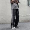 Jeans Denim Americano High Street com Três Barras para Homens, Marca Trendy Retro de Rua, Lavado e Desgastado, Cool e Solto, Reto de Perna Larga