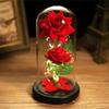 Cubierta de Cristal Flor Eterna Flor Rosa con Lámpara Regalo Creativo para el Día de la Mujer Luz Nocturna Adorno Diseño de Escena Lámpara Transfronteriza