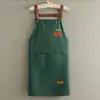 Delantal de Cocina Impermeable con Logo Impreso, Delantal Doméstico a Prueba de Aceite para Mujeres, Trabajo en Catering, Bolsillo para Teléfono de Gran Capacidad