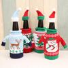 Nova decoração de garrafa de cerveja de Natal chapéu de suéter pequeno de tricô de alta qualidade conjunto de garrafa de vinho tinto de Natal 4 opções