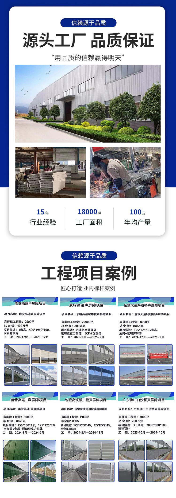 公路声屏障桥梁城市交通吸音屏围挡源头工厂直供高架桥厂区隔音屏