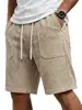 Nuevos Shorts Casuales de Verano para Hombre de Comercio Exterior con Cordón Cintura Elástica, Shorts de Playa Sueltos con Etiquetas de Bolsillo, Pantalones de Cinco Puntos