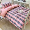 Edredón para dormitorio de estudiantes de algodón cuidadosamente seleccionado Ropa de cama Universidad Escuela secundaria Juego de tres piezas Dormitorio Sábanas y fundas de edredón de puro algodón