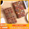 Bolso Clutch Multifuncional Bohemio Transfronterizo con Múltiples Ranuras para Tarjetas Billetera con Grano de Madera Bolso Literario para Damas Bolso para Tarjetas Bolso Pequeño de PU