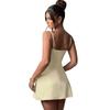 Vestido de tirantes elegante sexy ajustado a la cintura estilo europeo y americano 2024 Primavera y Verano Falda elegante sin mangas de cintura alta para mujer