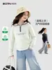 Roupas Infantis Camiseta de Manga Longa para Meninas 2026 Primavera Novo Estilo Tops Estilosos para Crianças Roupas Casuais com Capuz para Crianças Maiores Primavera e Outono