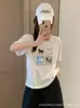 Camiseta Feminina Loose de Algodão Bambu com Gola Redonda e Manga Curta de Guangzhou, Versátil e Emagrecedora, Direto da Fábrica