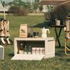 Caja de Almacenamiento para Camping al Aire Libre, Caja Plegable, Caja Organizadora de Camping, Elegante Caja de Almacenamiento para el Hogar, Caja de Almacenamiento para Picnic con Tapa de Madera