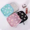 Nova Bolsa Cosmética Transparente de Margaridas Bolsa de Armazenamento Portátil à Prova d'Água Necessaire Pequena de Armazenamento Menstrual para Estudantes