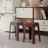 Banqueta de Plástico para Uso Doméstico, Banqueta Alta Moderna Simples Espessa para Sala de Estar e Sala de Jantar, Banqueta Quadrada Dopamina Empilhável para Adultos