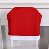 Capas de Cadeira de Natal para Decoração de Restaurante e Hotel, Cor Sólida Casamento e Conferência Capas de Cadeira de Veludo Vermelho, Natal Festivo