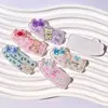 Fresco y delicado lazo floral y accesorios acrílicos en forma de lágrima para tocados de bricolaje y decoraciones de zapatos hechas a mano