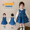 Vestido de Niña Otoño 2025 Nuevo Falda de Mezclilla Casual Infantil Vestido Chaleco Lindo para Bebé Primavera y Otoño Conjunto de Dos Piezas
