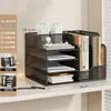Estante para documentos, estante de almacenamiento específico por materia, estantería de gran capacidad, bandeja de documentos de varias capas, atril, almacenamiento de libros para estudiantes