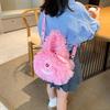 Bolso de peluche con forma de máquina de garras, pequeño monstruo con personalidad, bonito bolso de hombro para niña, bolso de mensajero peludo creativo de moda