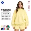 Ropa de Mujer Cai Xiang Dao Superventas Transfronterizo Sudadera Estilo Americano Ins de 350g con Forro Polar y Cuello Semi Alto Color Dopamina