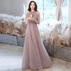 Vestido de Noche Caqui Claro para Mujer 2026 Otoño Nuevo Estilo Fiesta de Cumpleaños Ceremonia de Mayoría de Edad Anfitrión Elegante Vestido de Dama de Honor