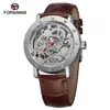Comercio Exterior Nuevo Modelo Forsining Reloj Mecánico Automático Casual para Hombre con Esqueleto Mecánico Hueco Venta al por Mayor