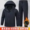 Novo conjunto de inverno transfronteiriço com forro de fleece jaqueta longa de fleece quente à prova de vento vestuário de montanhismo resistente ao desgaste tático resistente ao desgaste repelente à água vestuário de trabalho