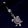 Productos Transfronterizos Nueva Moda Europea y Americana Joyería Simple para Piercing Animal Tortuga Anillo de Ombligo con Diamante Clavo de Ombligo