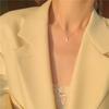 Colar de Diamante Quadrado Pequeno Elegante Estilo Francês Extremamente Brilhante, Estilo Básico para o Dia a Dia, Corrente Super Brilhante para a Clavícula, Corrente Versátil para o Pescoço Feminino, Exquisito