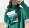 Suéter de Gola Alta Europeu e Americano Transfronteiriço para Mulheres Outono e Inverno 2026 Pulôver de Tricô Versátil Solto Estilo Preguiçoso Camisa Base para Roupas de Exterior Mulheres