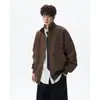 Chaqueta de motocicleta estilo americano tie-dye de piel sintética para hombre, marca de tendencia de verano, elegante chaqueta bomber corta tipo béisbol