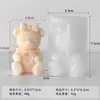 Jiahuimei Oso Pareja Vela Aromaterapia Decoración Molde de Silicona Animal Dibujo Animado DIY Adorno de Vela Hecho a Mano