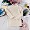 [em estoque Coreia do Sul roupas infantis malhas femininas outono e inverno novo suéter gola alta blusa básica feminina bebê cor sólida quente